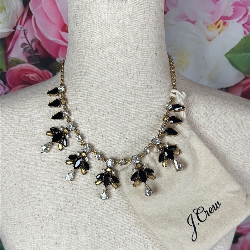 J. CREW Crystal Fringe Bib Statement Necklace~Gorgeous~